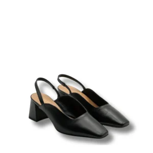 Apair Sort Slingback Sandal Med Høj Hæl