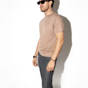 Camel Farvet Palapse Lyocell T-Shirt