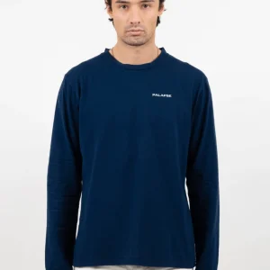 Langærmet Blå Palapse Herre T-Shirt i Regular Fit